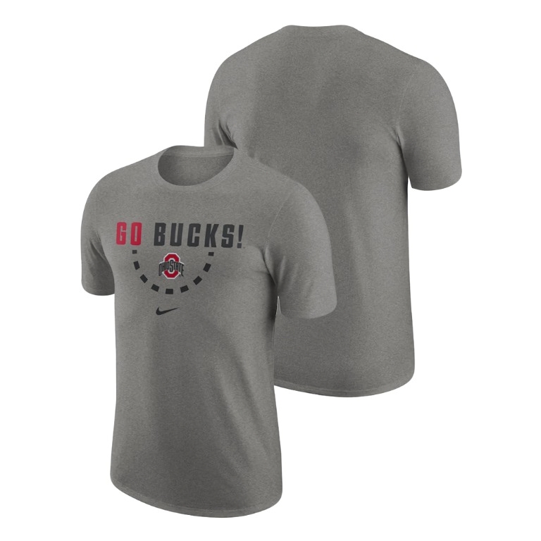 Ohio State Buckeyes Men's NCAA Heathered Gray Team Nike College Basketball T-Shirt PPH1349WQ
